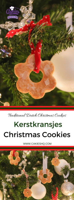 Kerstkransjes are traditional Dutch Christmas cookies. Kerstkransjes are easy to make. Traditionally these Christmas cookies are hung in the Christmas tree.