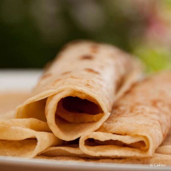 Dutch pancakes (pannenkoeken) are kind of a cross between an American pancake and a French crêpe. In the Netherlands pancakes are often eaten for dinner.